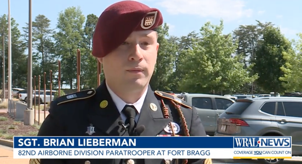 Army Sgt. Brian Lieberman was awarded the prestigious Soldier's Medal on Tuesday.