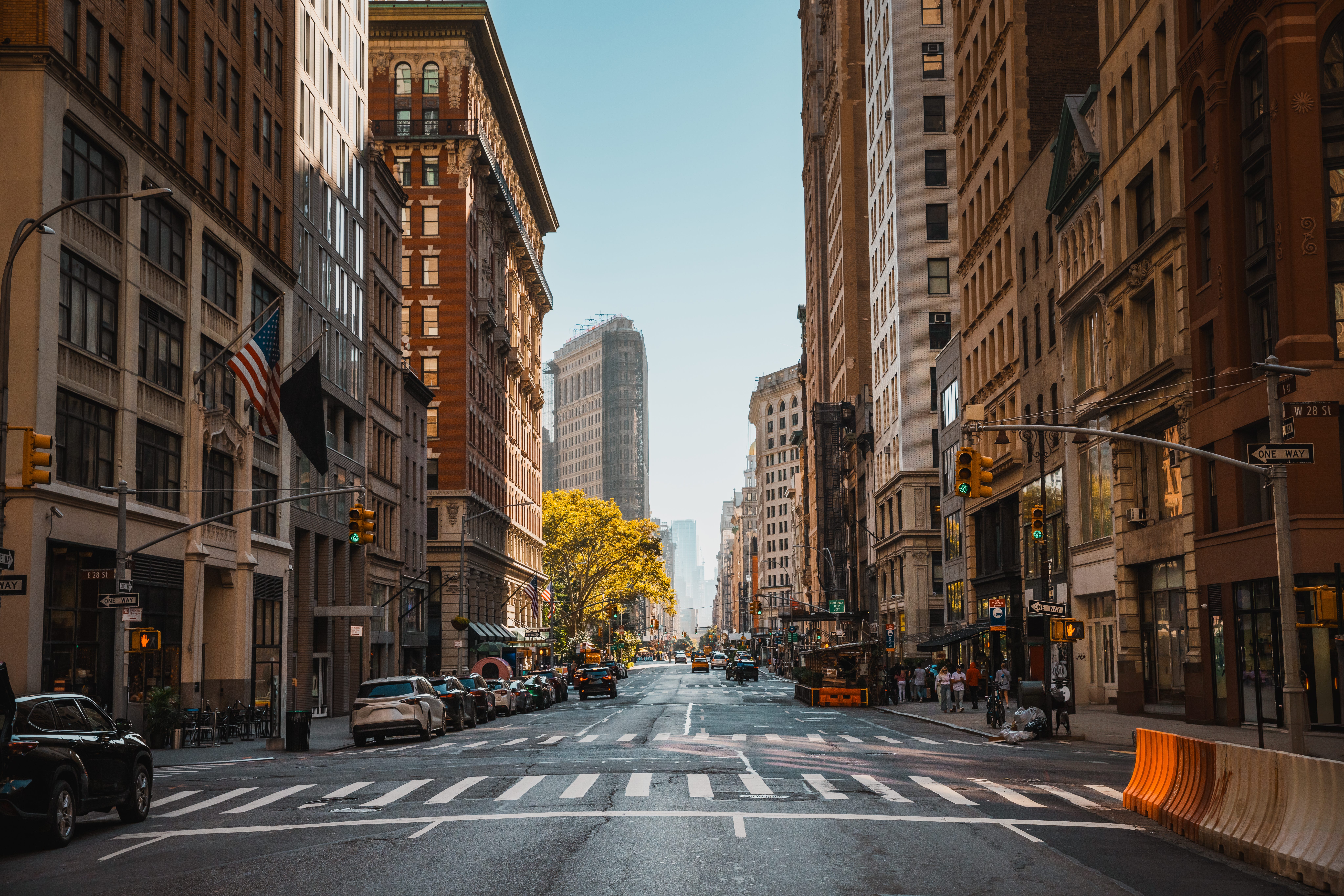 Empty crosswalk in New York City