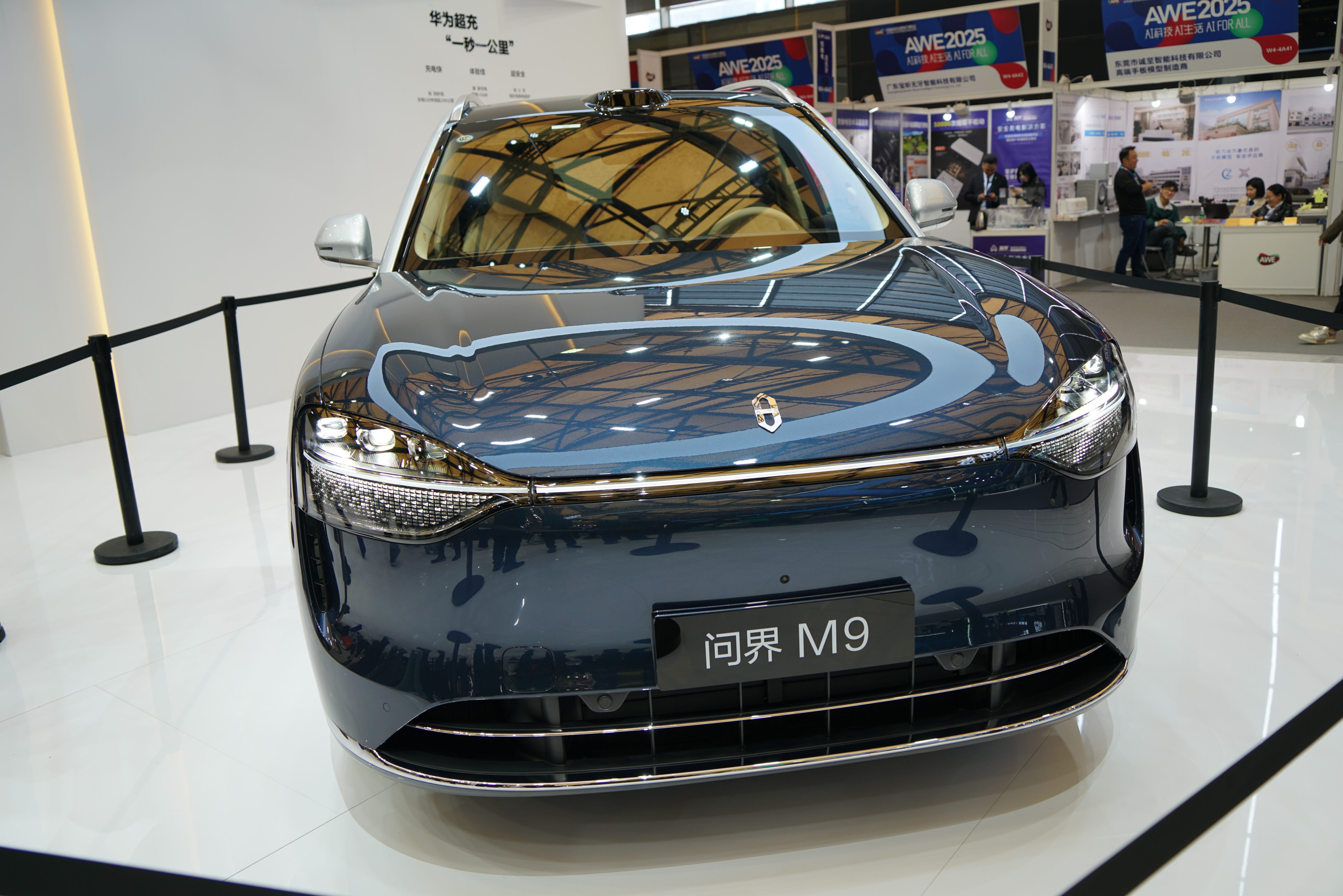 Aito's M9 model on display at the HUAWEI booth at AWE2025 in Shanghai on March 20, 2025.