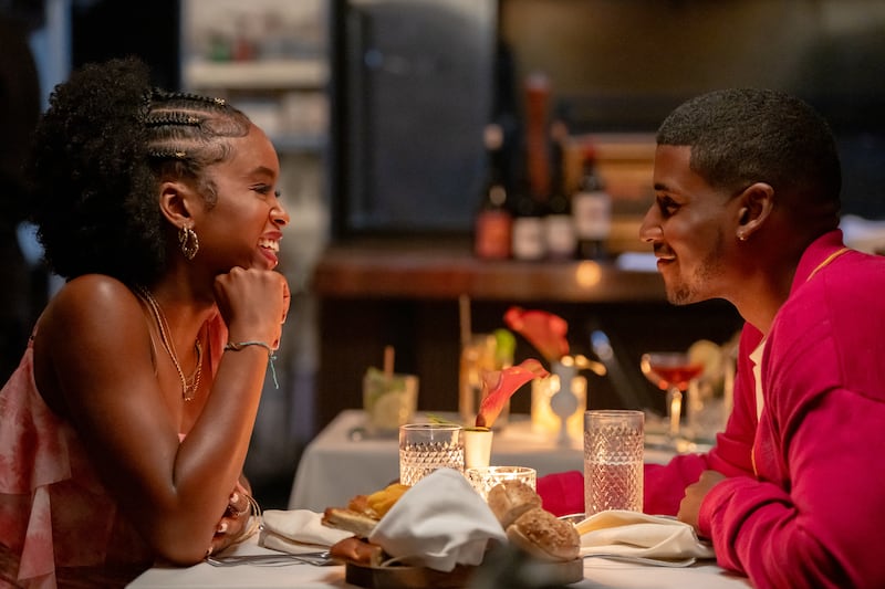 Lovie Simone as Keisha Clark and Michael Cooper Jr. as Justin Edwards