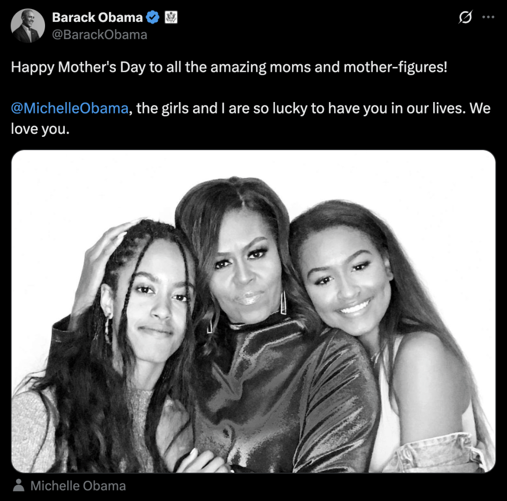 Barack Obama says he's 'lucky' to have wife Michelle in sweet Mother's Day tribute after squashing divorce rumors