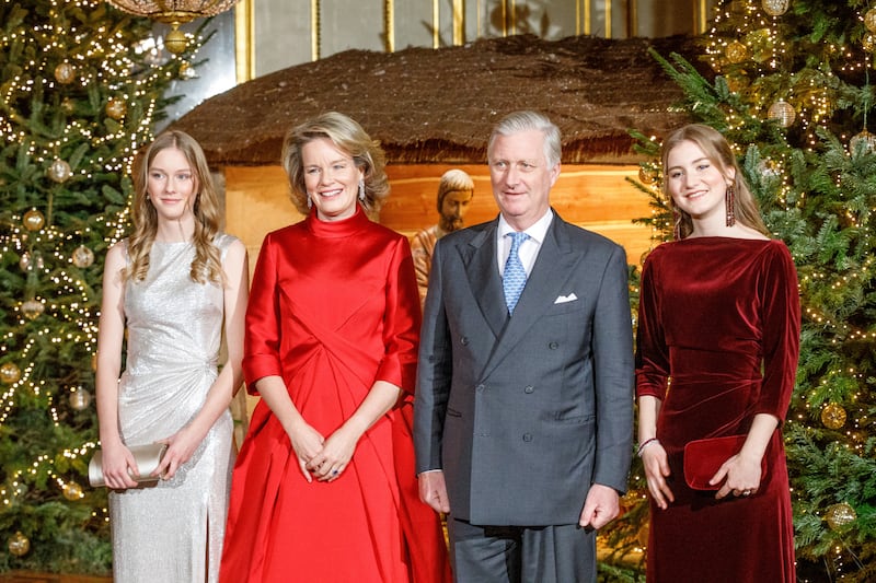 Princess Elisabeth (far right) with her sister Princess Eleonore and parents Queen Mathile and King Philippe of Belgium.