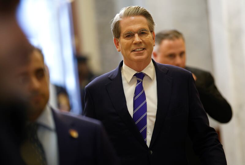 U.S. Treasury Scott Bessent arrives to the U.S. Capitol on April 02, 2025 in Washington, DC.