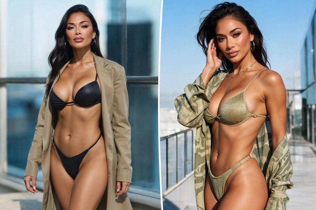 Bikini-clad Nicole Scherzinger shows off her fit figure in glamorous photo shoot
