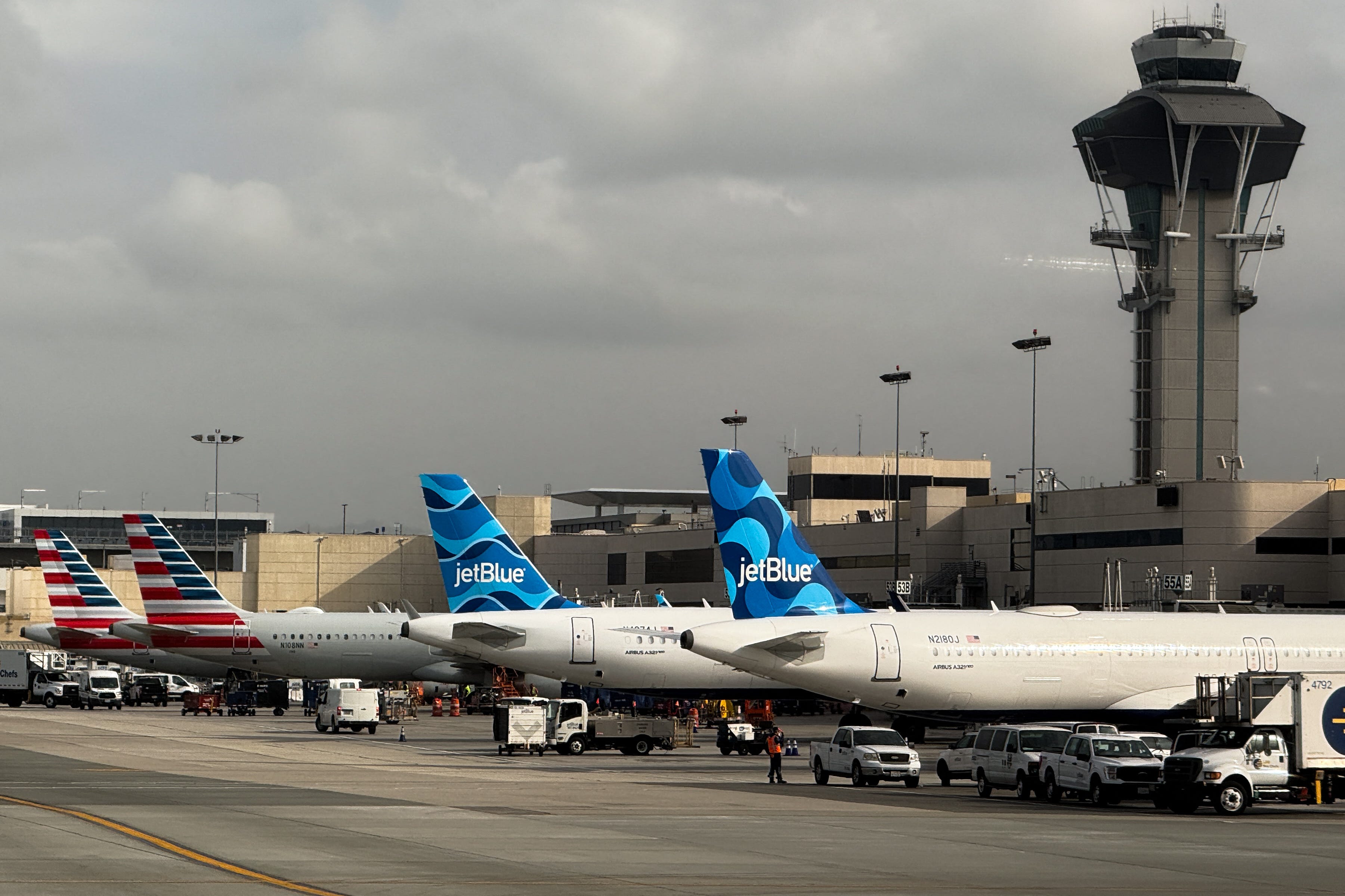 JetBlue plane on runway