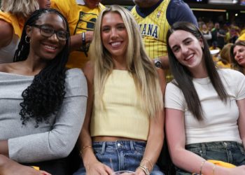 Caitlin Clark watches Pacers take down Knicks to earn trip to NBA Finals