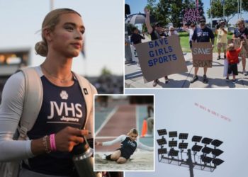 California track and field championship sees arrest and aerial banner amid transgender controversy