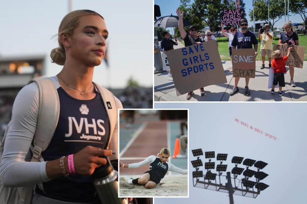 California track and field championship sees arrest and aerial banner amid transgender controversy