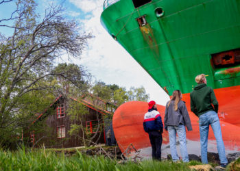 Cargo Ship Crashes Into Norway Man’s Backyard