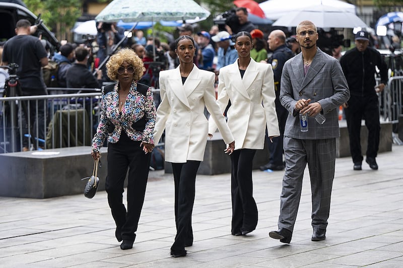 Members of Sean “Diddy” Combs' family arrive at Manhattan Federal Court Tuesday.