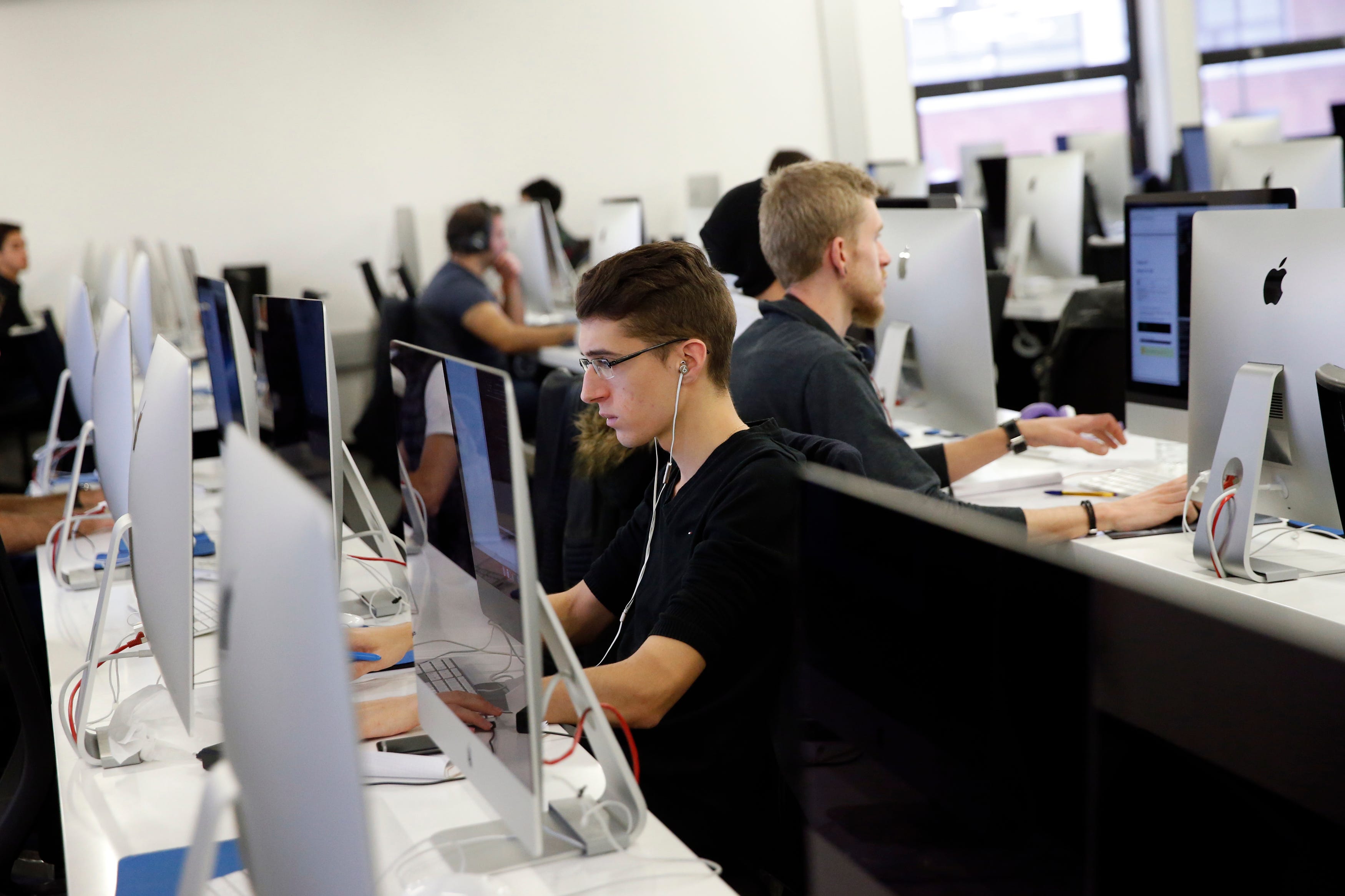 Kids working at computers