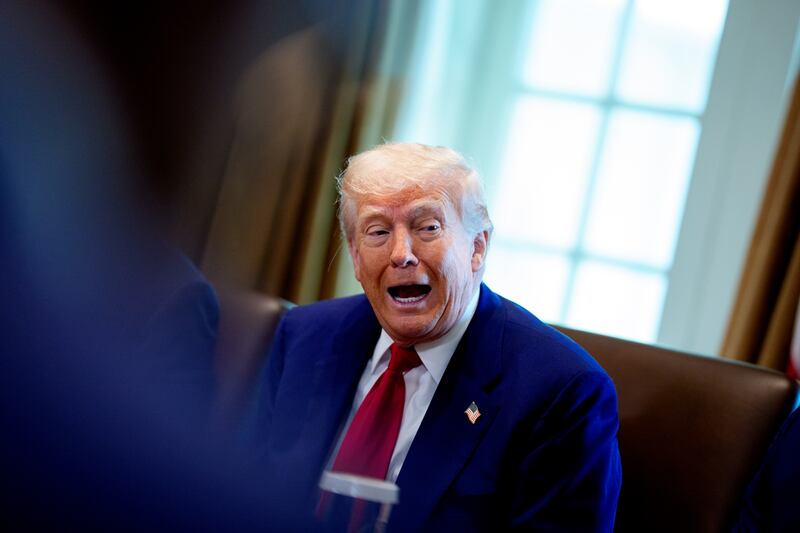 U.S. President Donald Trump at a Cabinet meeting.