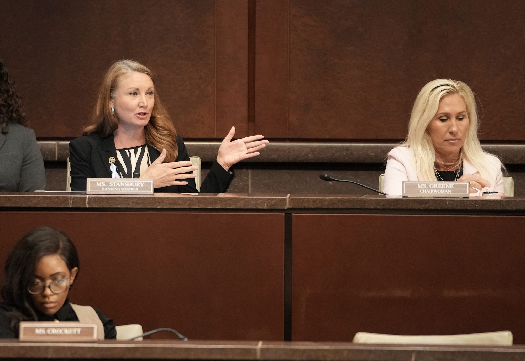 Democratic Rep. Melanie Stansbury of New Mexico and Republican Rep. Marjorie Taylor Greene of Georgia