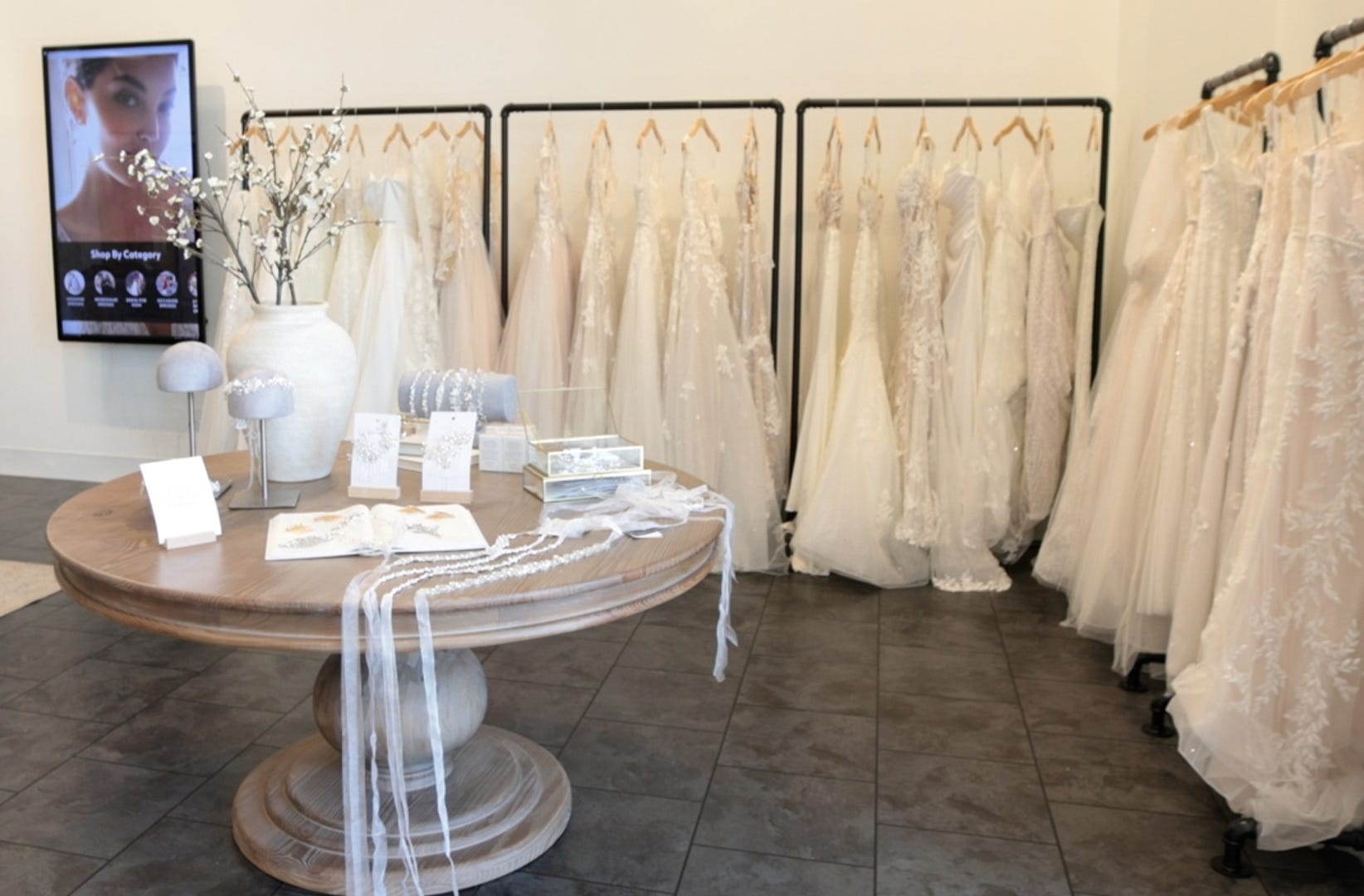 Wedding gowns in store