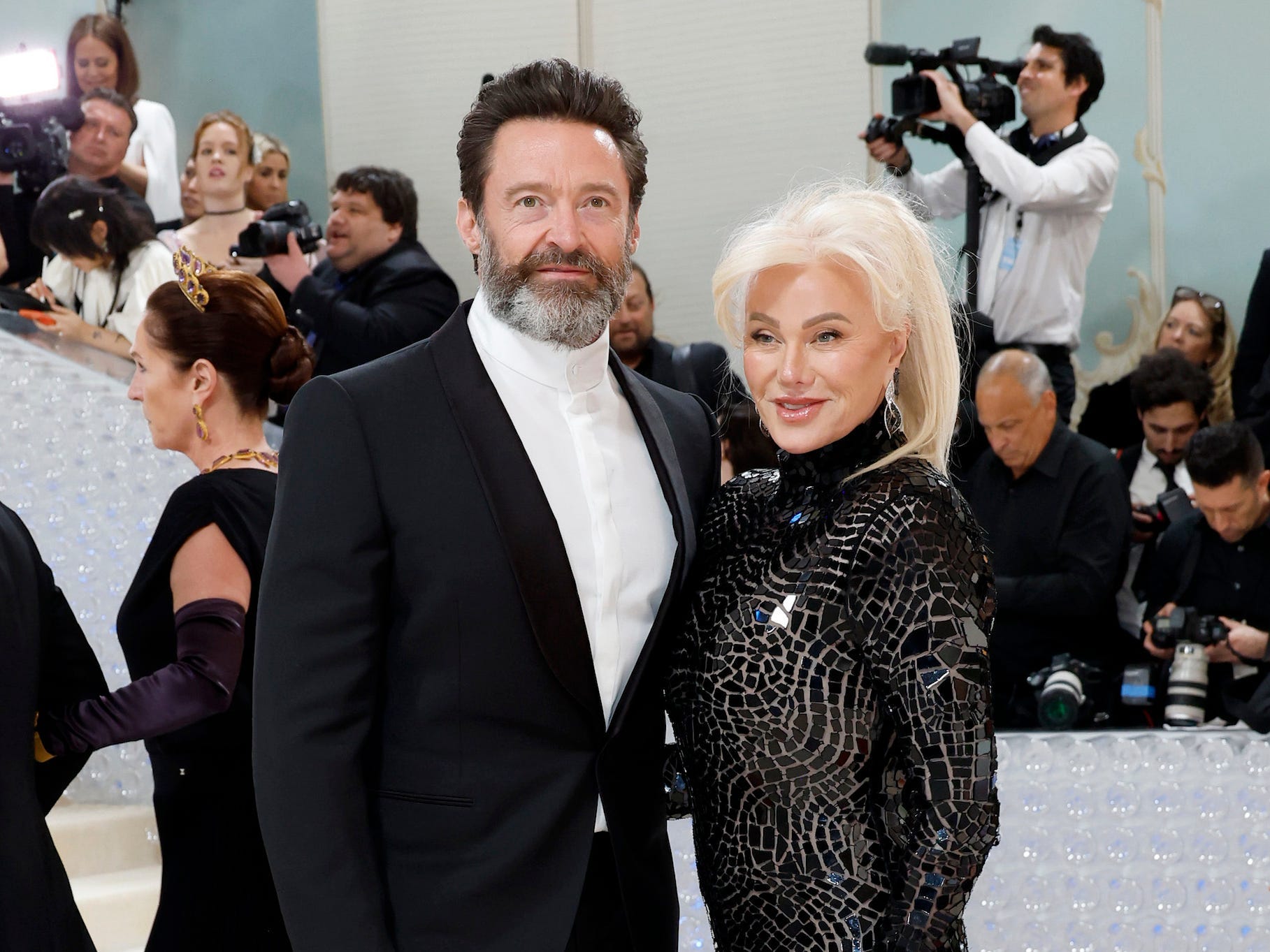 Hugh Jackman and Deborra-Lee Furness attend the 2023 Met Gala.
