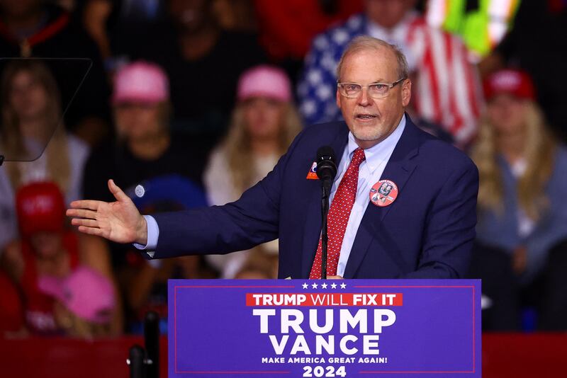 Morgan Griffith (R-VA) at a campaign rally for Donald Trump.