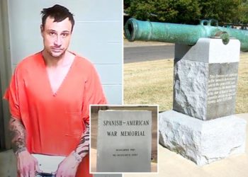 Desperate Kansas man arrested for stealing 800-pound cannon from Spanish American War to settle drug debt