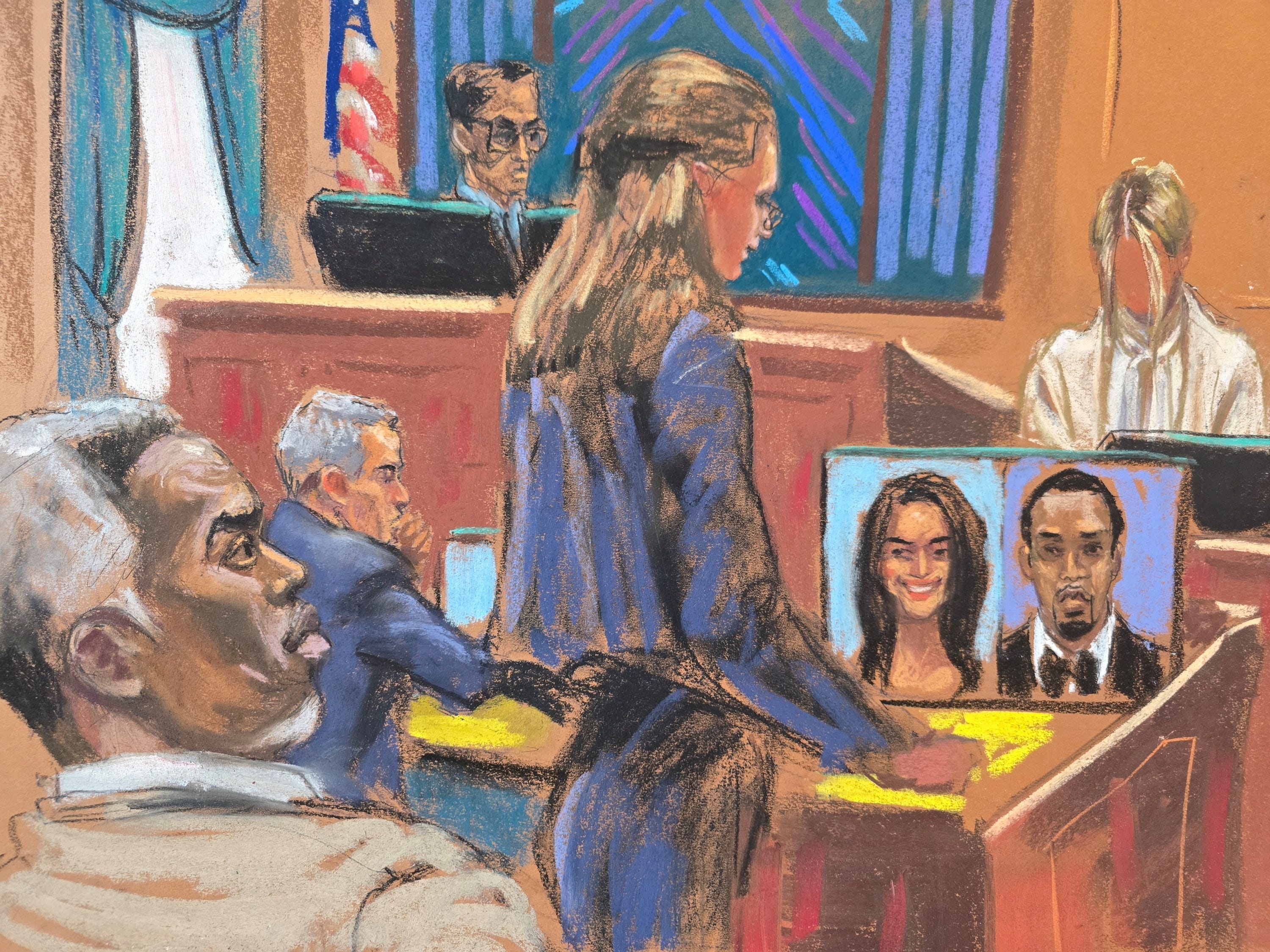 A courtroom sketch depicting Sean