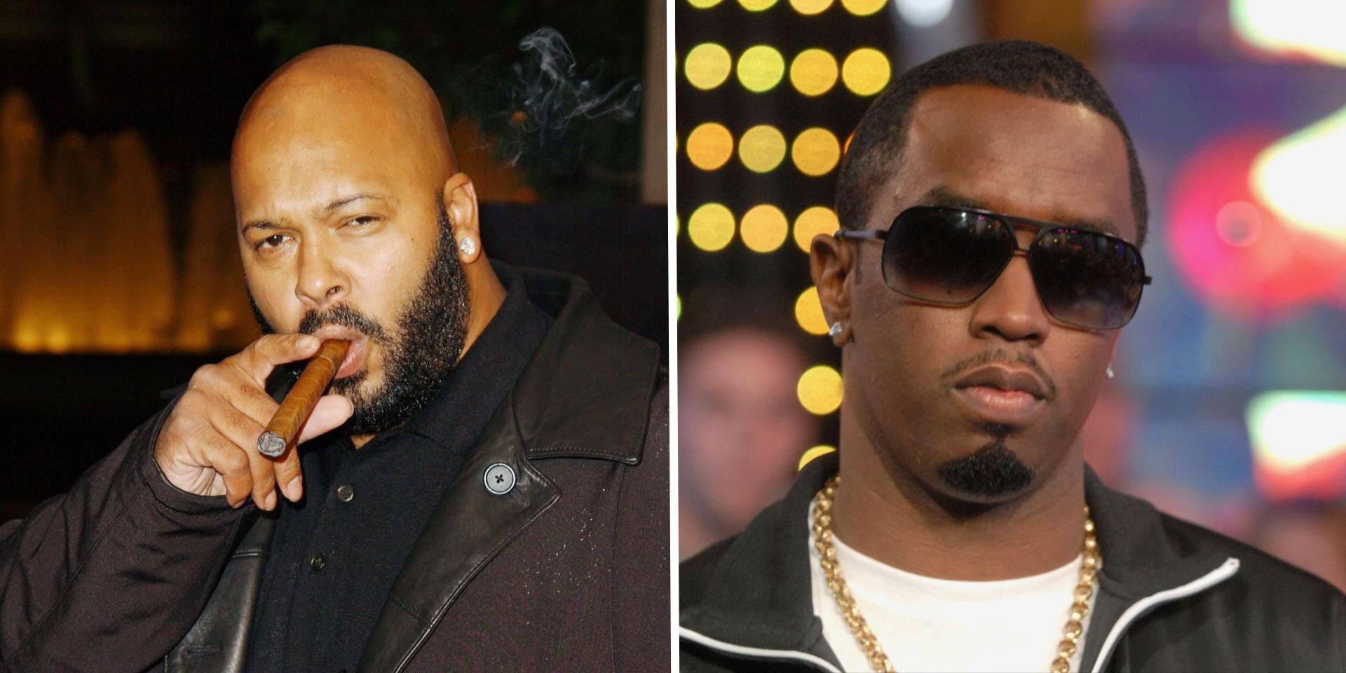 A photo composite of Suge Knight and Diddy