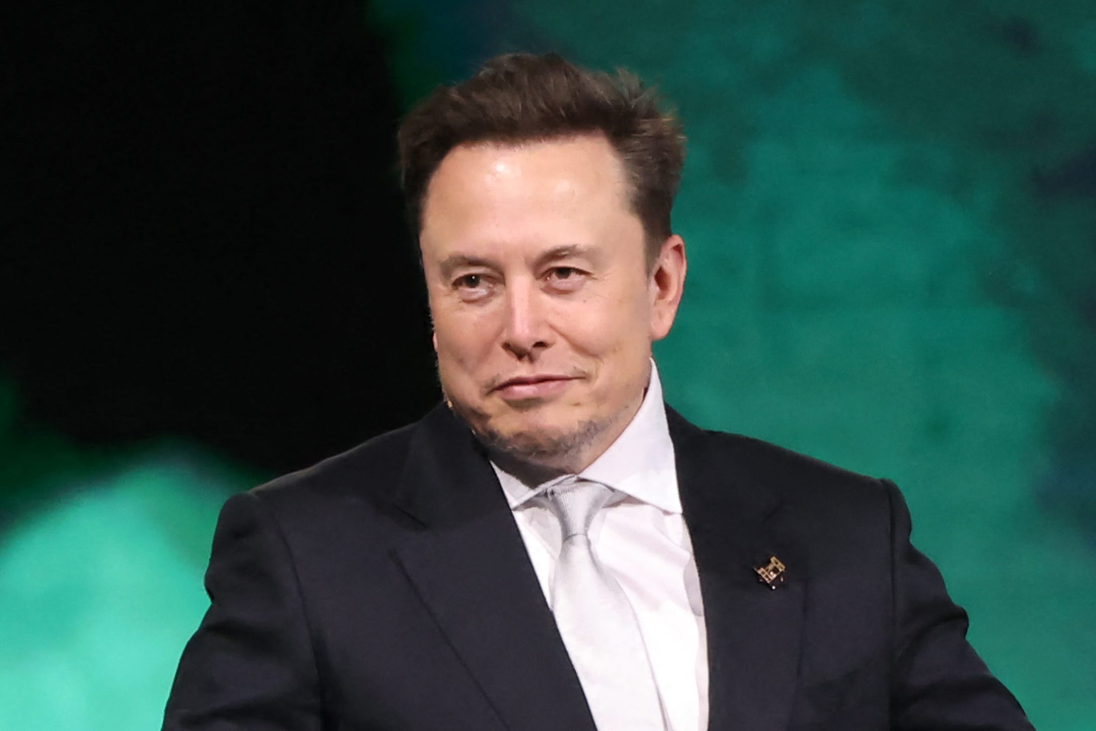 Elon Musk at a conference during the Saudi-US investment forum in Riyadh on May 13, 2025.