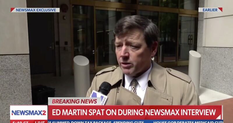 Ed Martin was approached by a woman during an interview shortly after Donald Trump pulled his nomination.