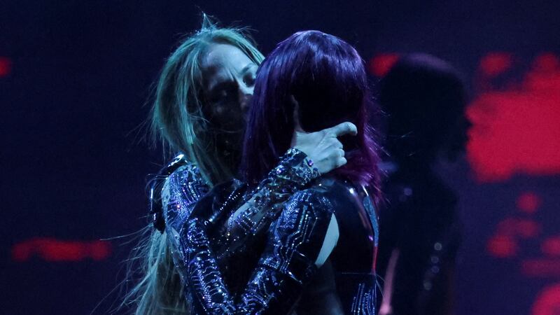 Jennifer Lopez made out with multiple dancers during her performance in Las Vegas.