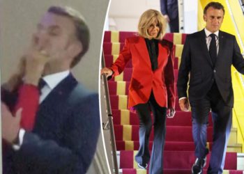 French President Macron shoved by wife Brigitte in shocking scuffle caught on camera