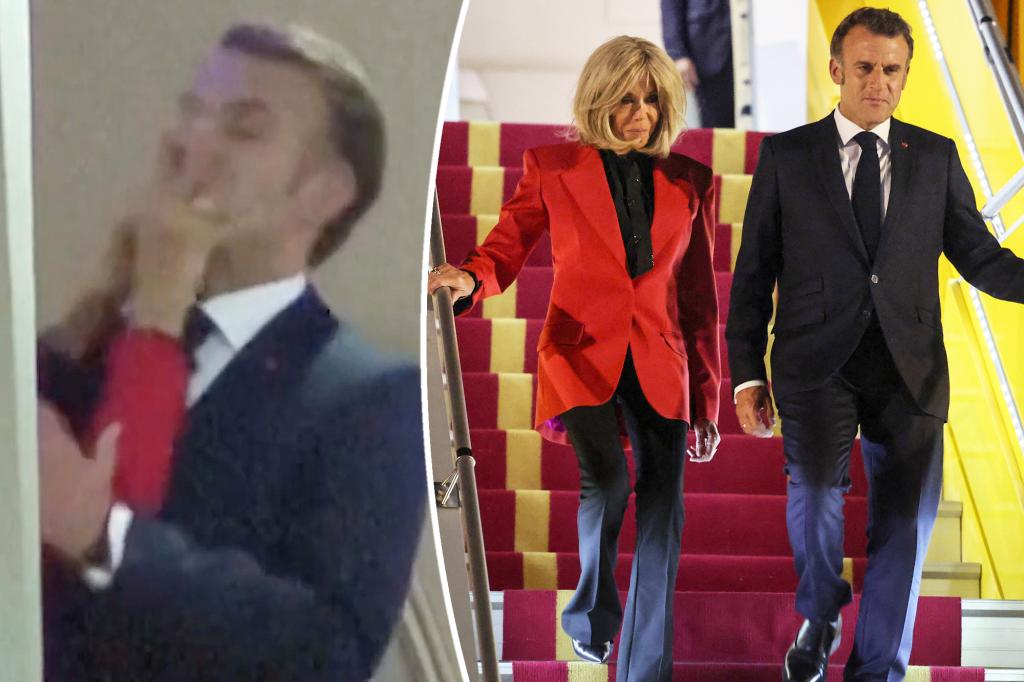 French President Macron shoved by wife Brigitte in shocking scuffle caught on camera