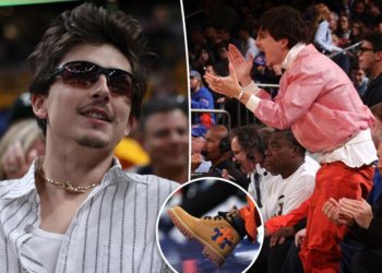 From $30K Knicks-colored Timberlands to $22K jeans, Timothée Chalamet’s courtside outfits keep getting crazier