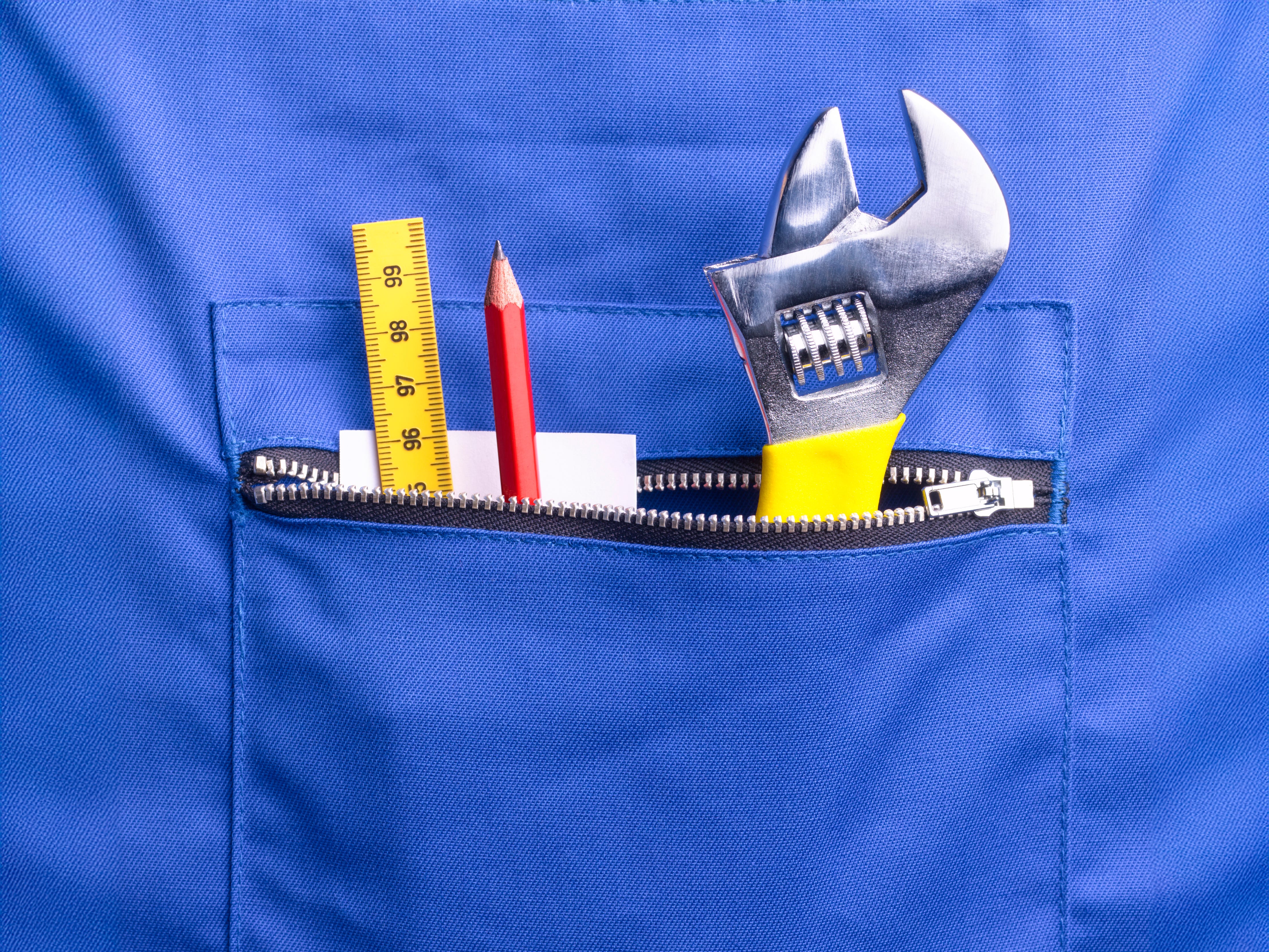 A utility pocket with tools.
