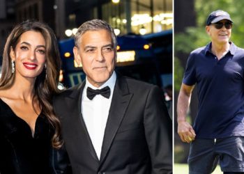 George Clooney appears unbothered playing softball amid reports his wife could be barred from future US visits