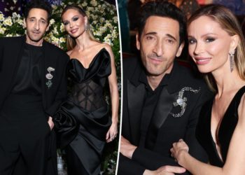 Georgina Chapman says Adrien Brody’s infamous Oscar gum toss was her idea