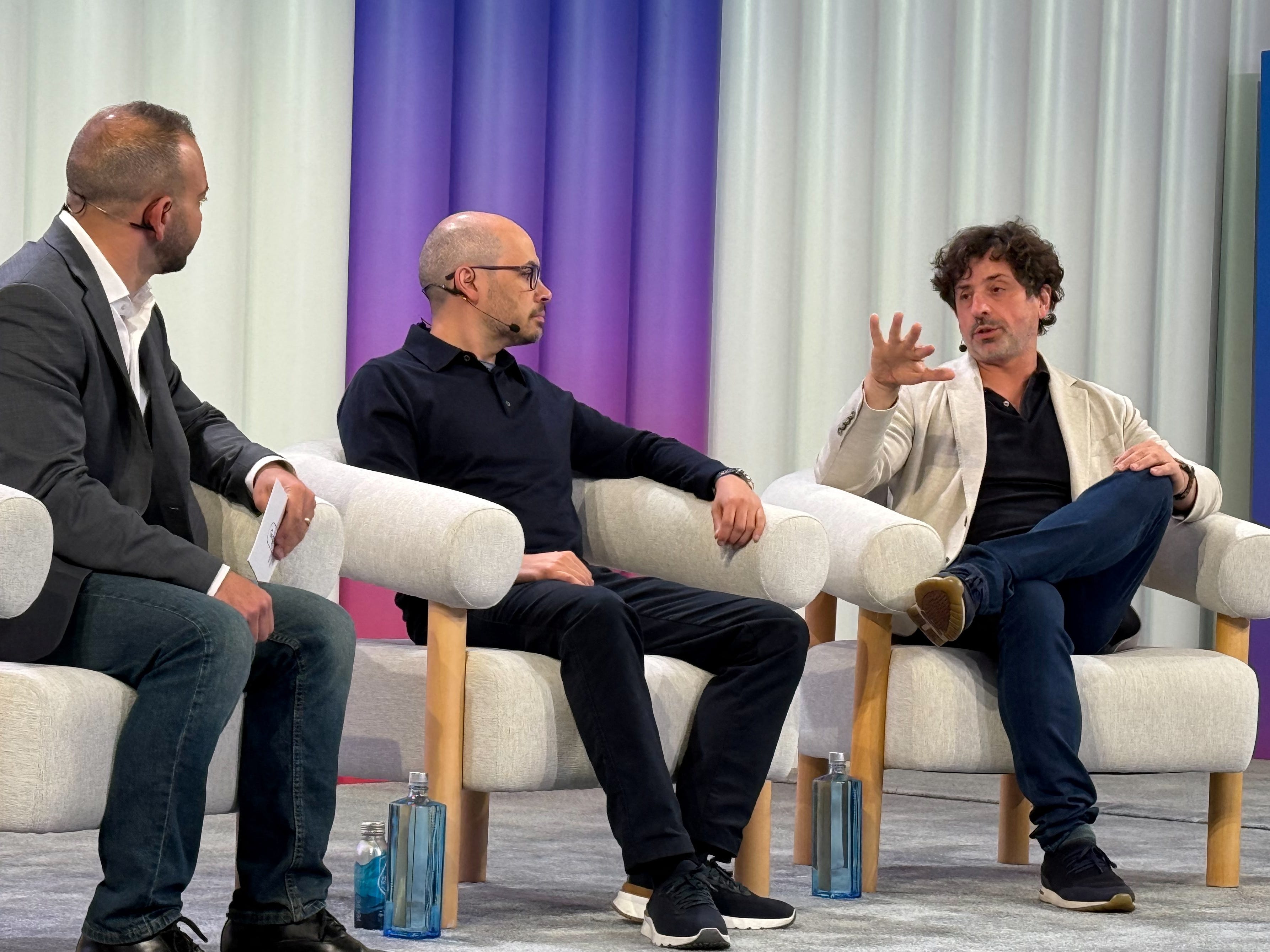 Google DeepMind CEO Demis Hassabis and Google Co-Founder Sergey Brin speak