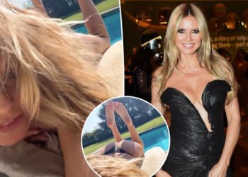 Heidi Klum, 51, soaks up the sun in nothing but black thong bikini bottoms