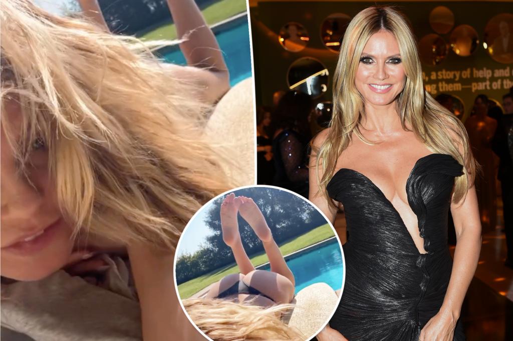Heidi Klum, 51, soaks up the sun in nothing but black thong bikini bottoms