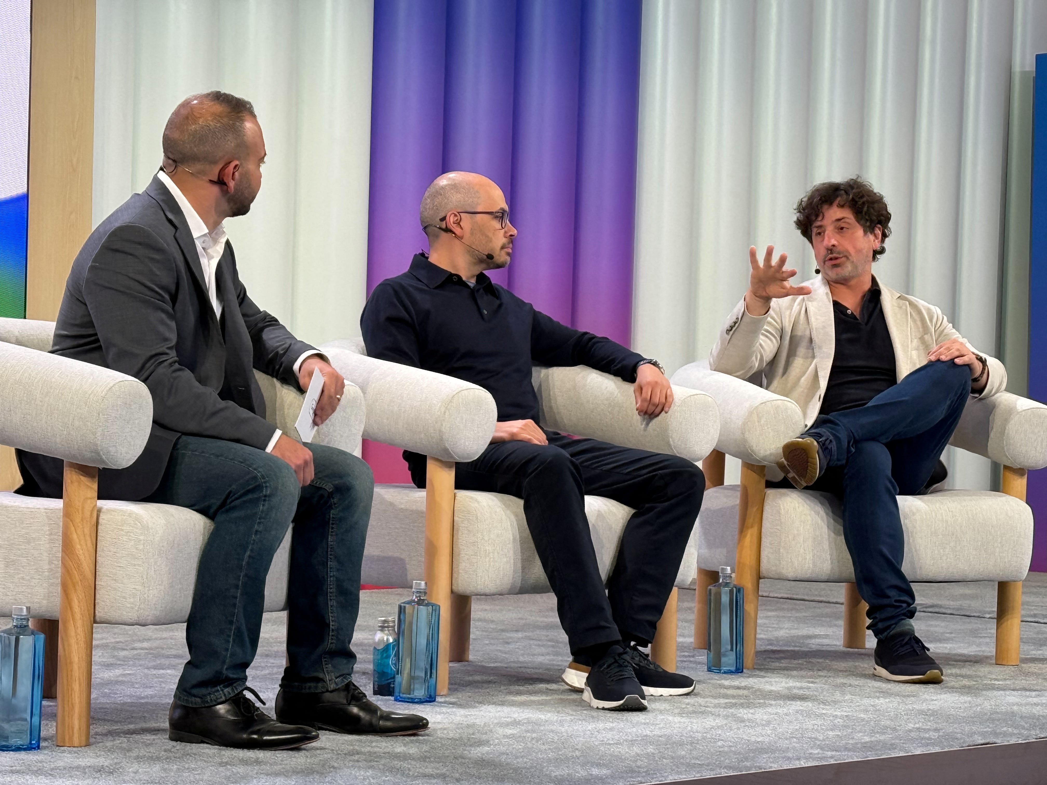 Google DeepMind CEO Demis Hassabis and Google Co-Founder Sergey Brin speak