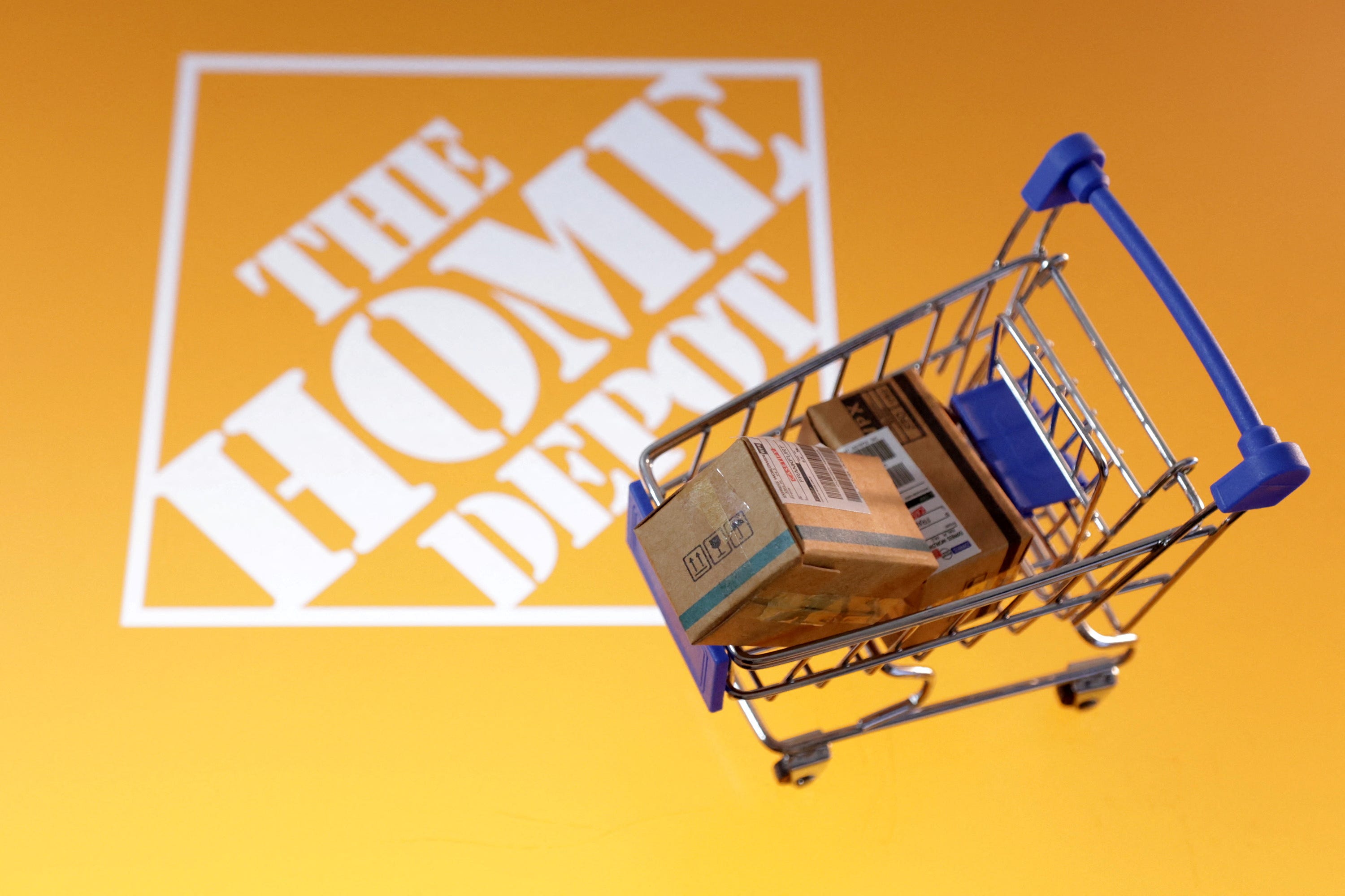 The Home Depot logo is seen in this illustration taken, February 11, 2025.