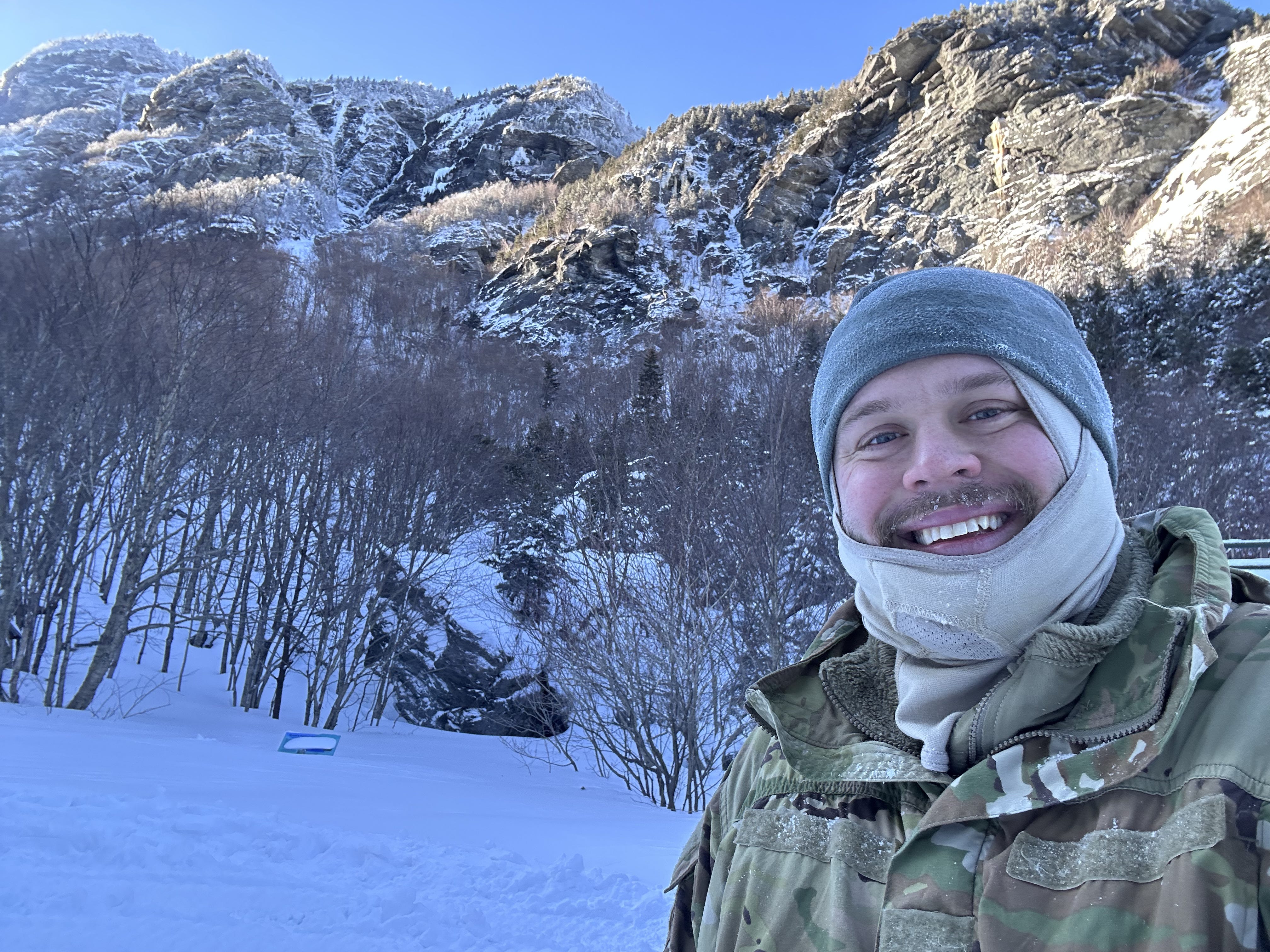 jake gabbard standing in front of smuggler's notch