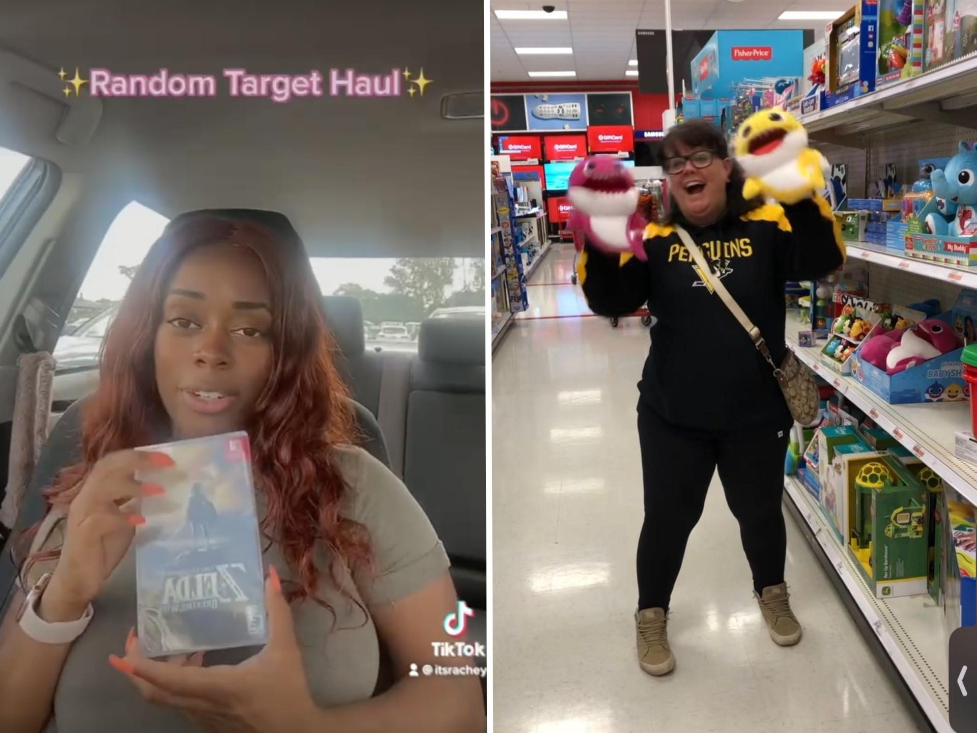 rachelle biennestin and kandace montgomery holding Target goods