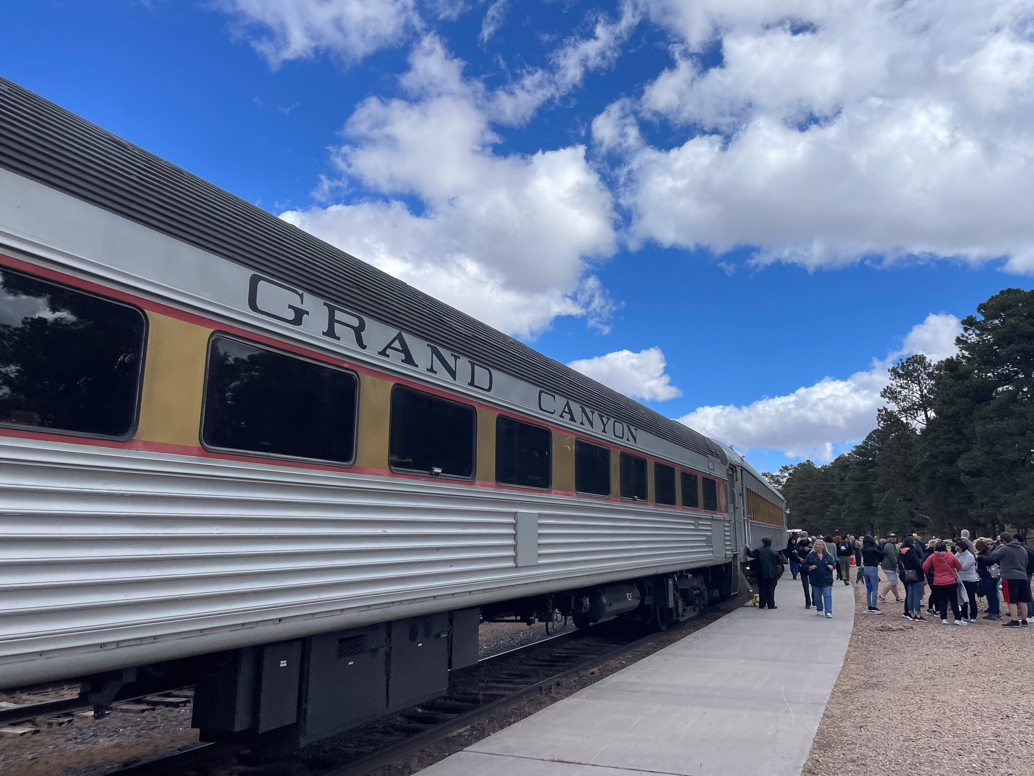 A view of the Grand Canyon Railway train.