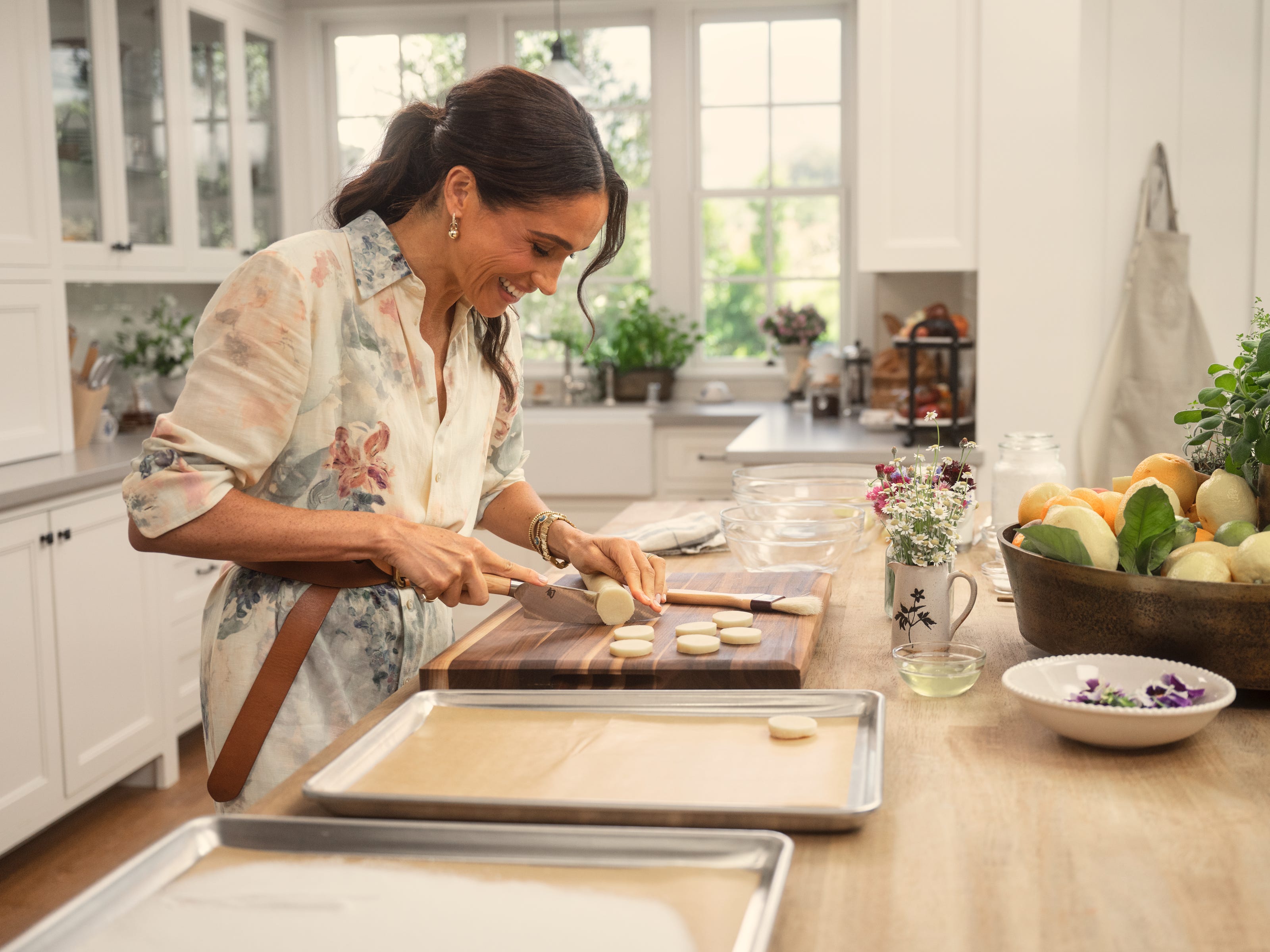Meghan Markle making cookies.