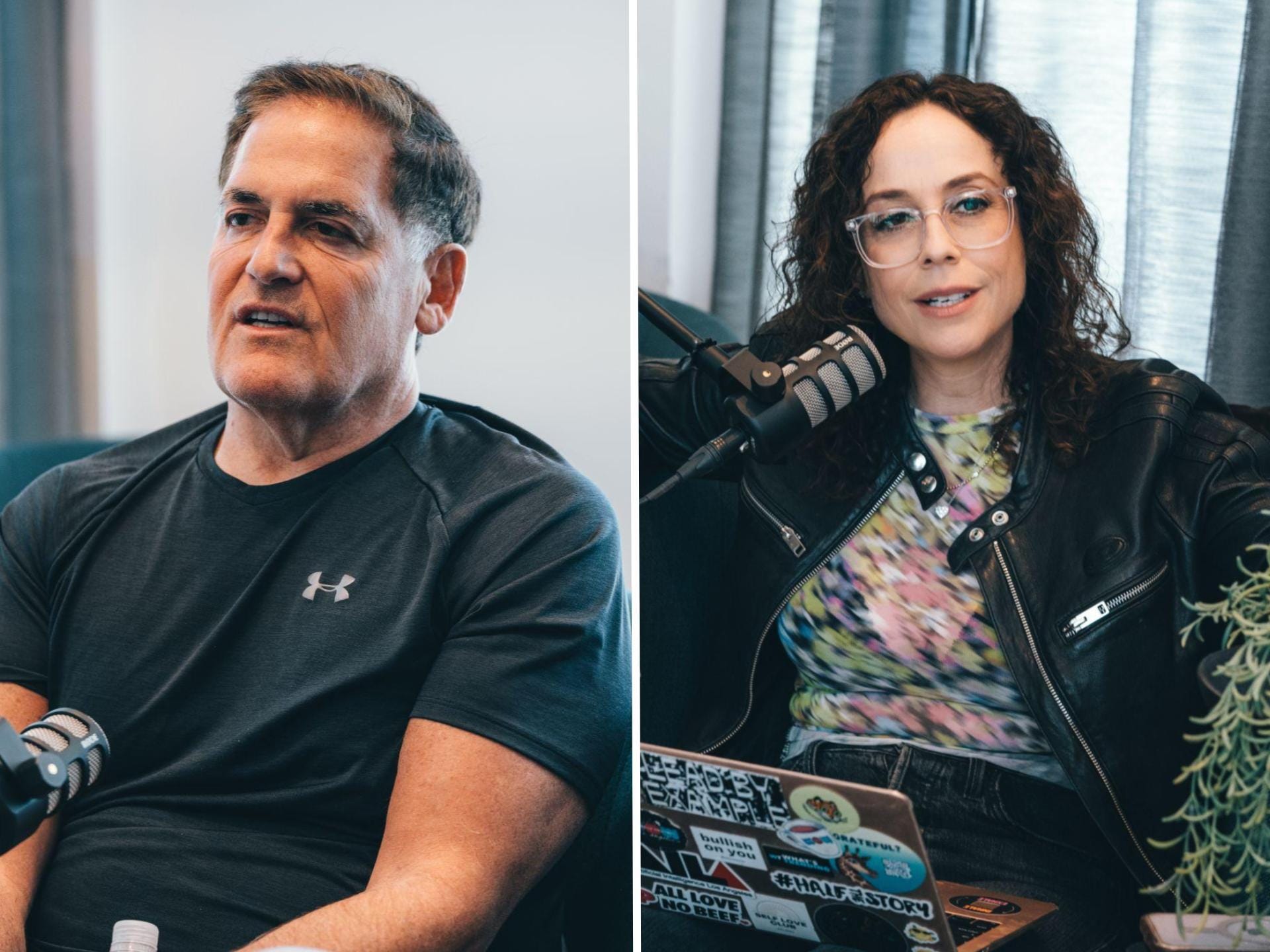 Mark Cuban and Shira Lazar speaking to each other during her AI Download podcast episode.