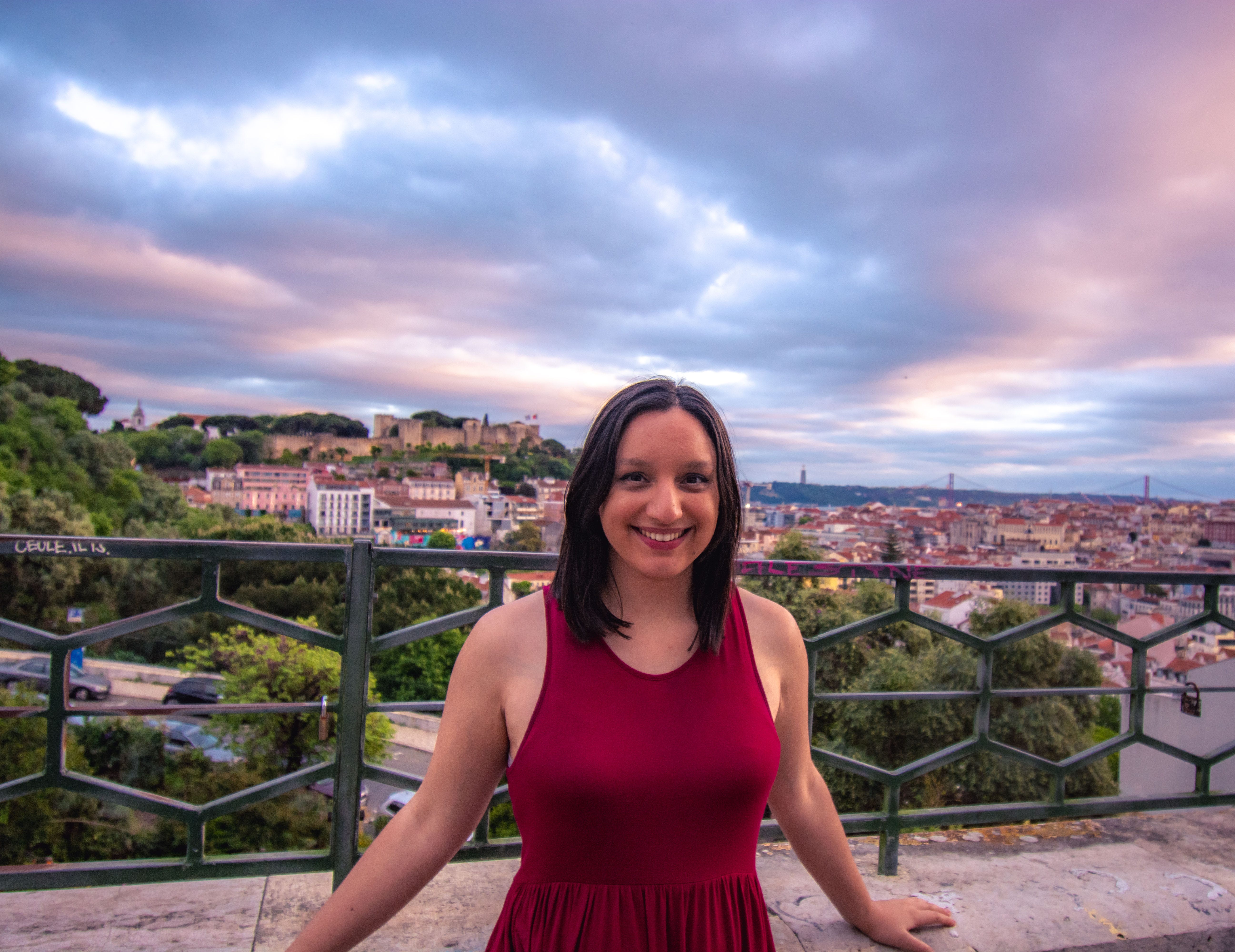 Lisa Occhino in a red dress