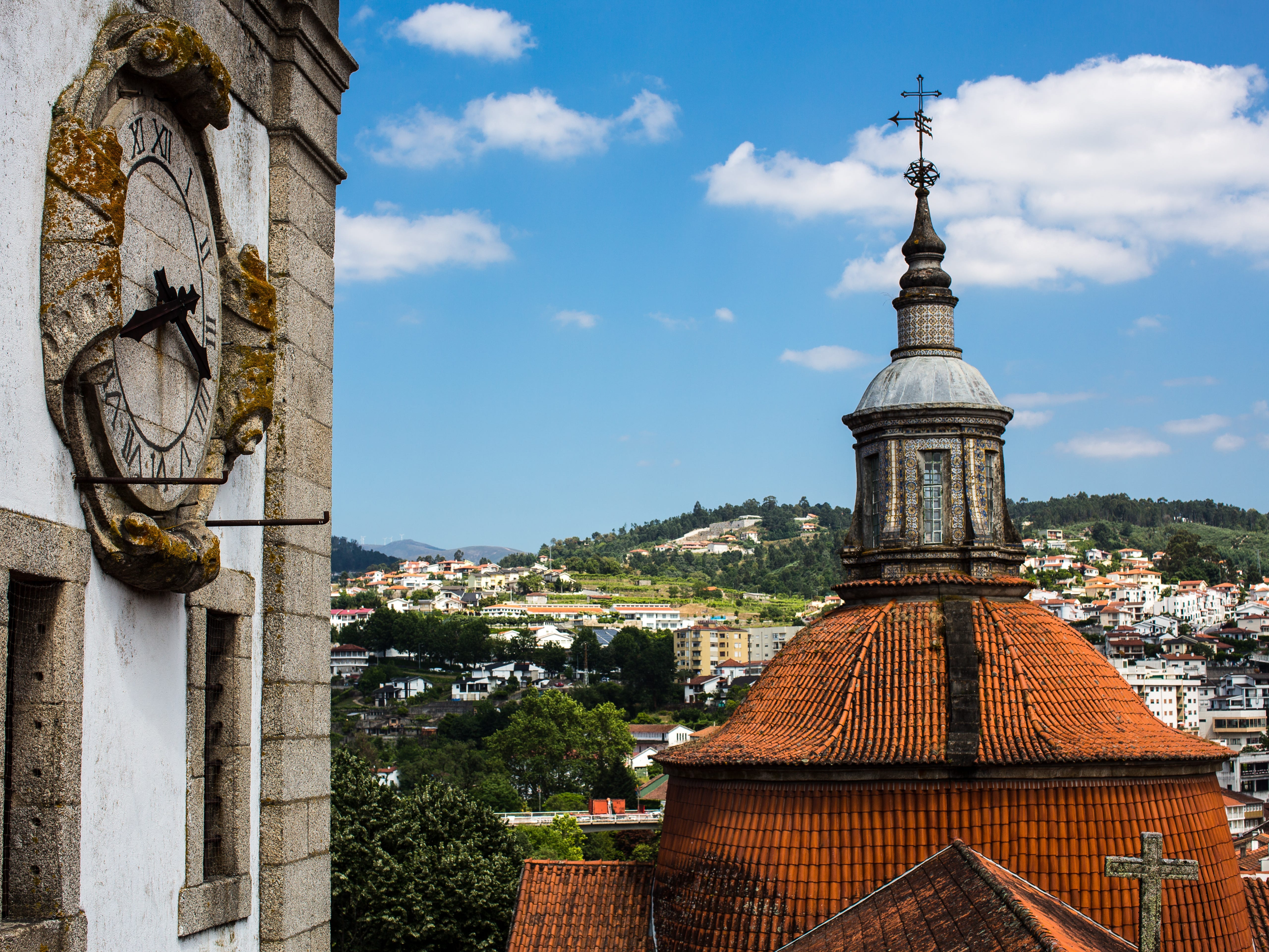 A close-up shot of a church in Amarante, Portugal.