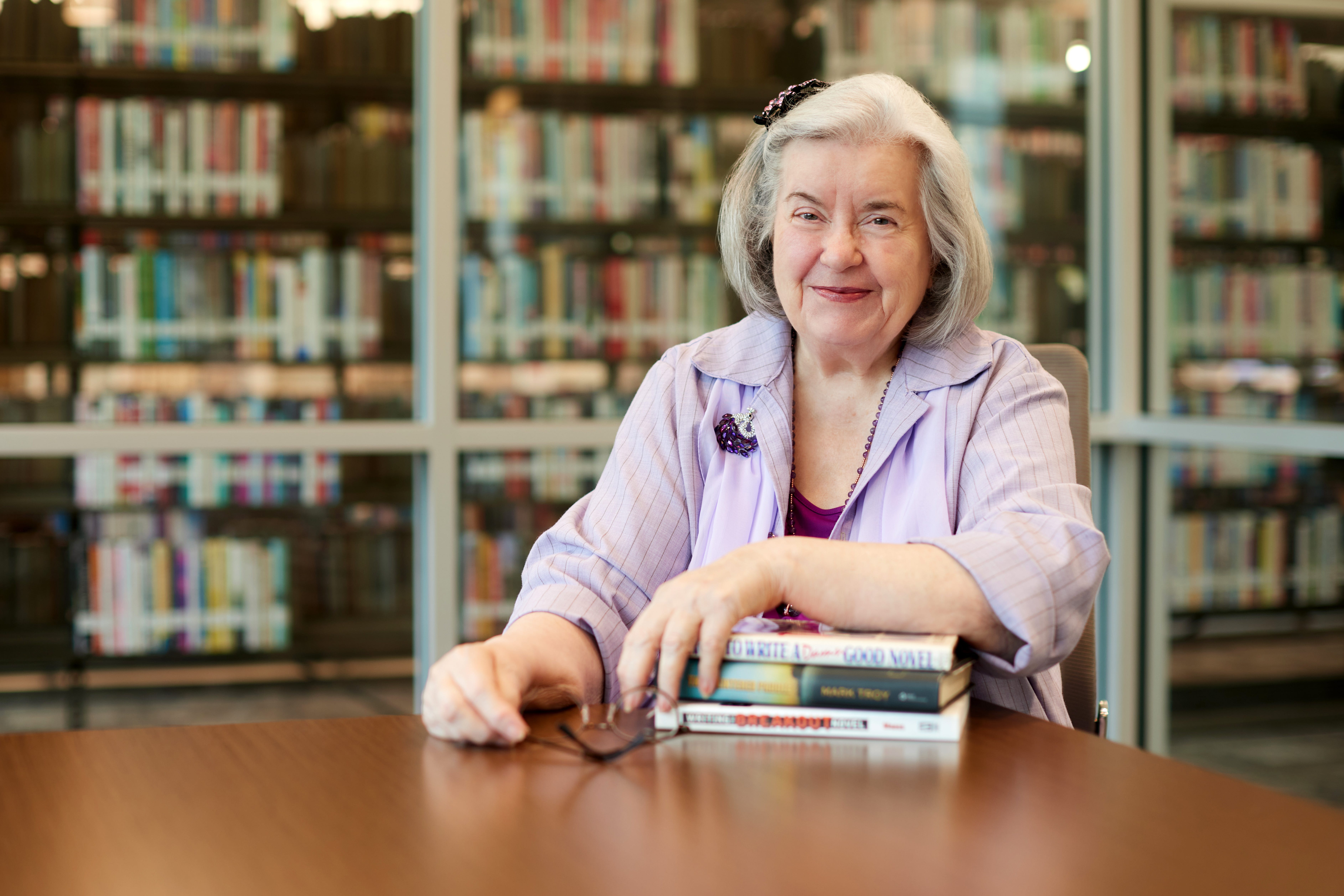 Bernita Clark, 82, in the library
