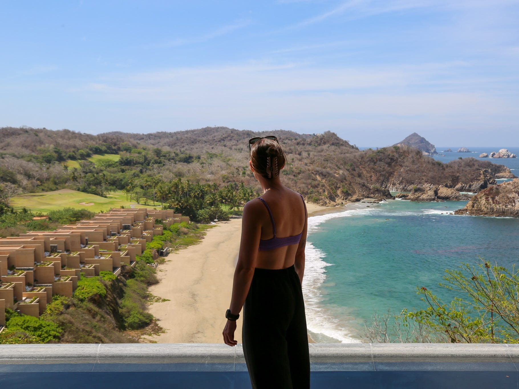 The author in her suite at Four Seasons Tamarindo in Mexico.