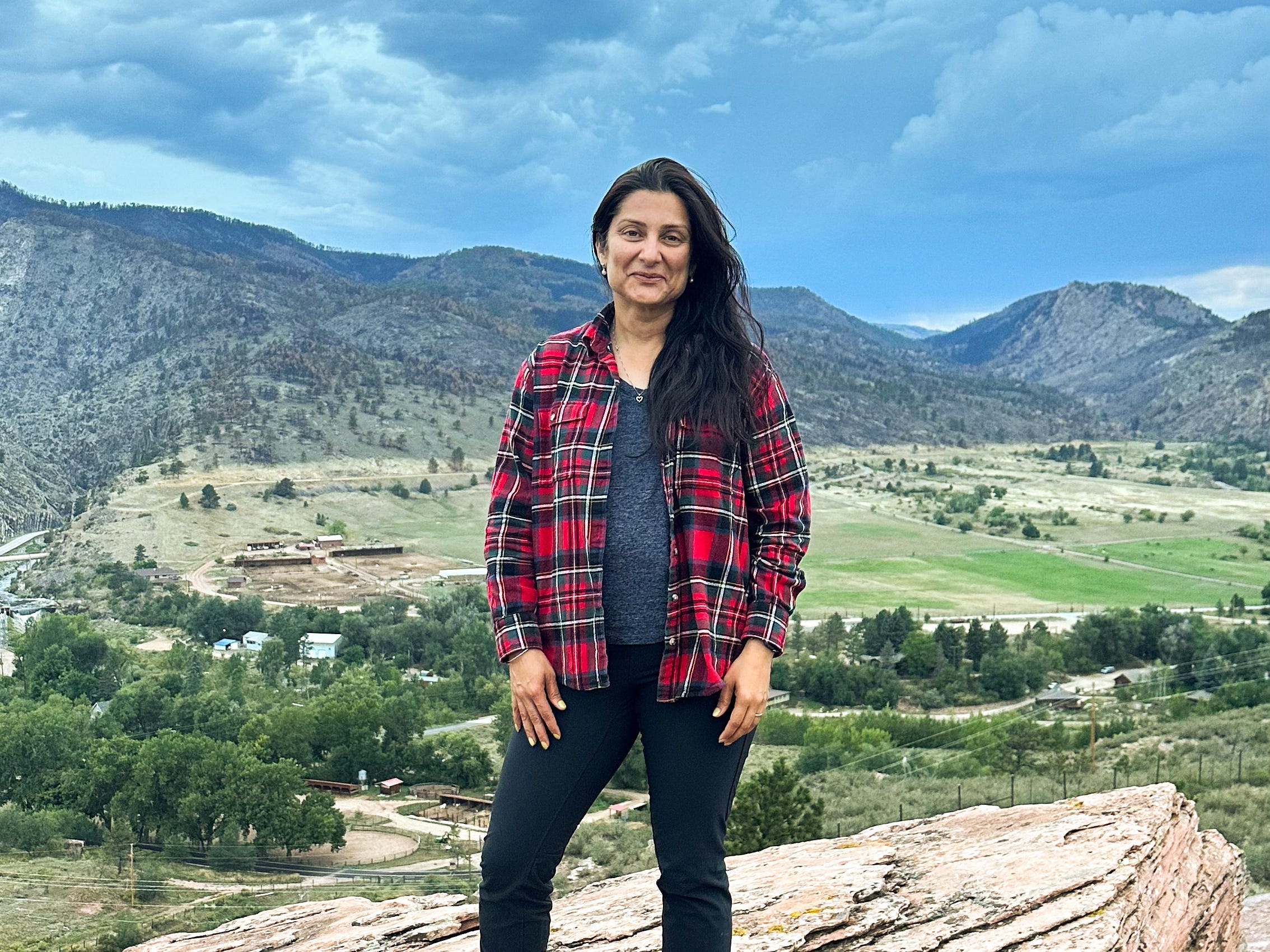 Karthika Gupta hiking in Colorado.