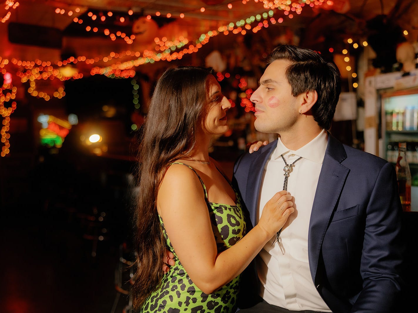 S. Nicle Lane and her finace embracing