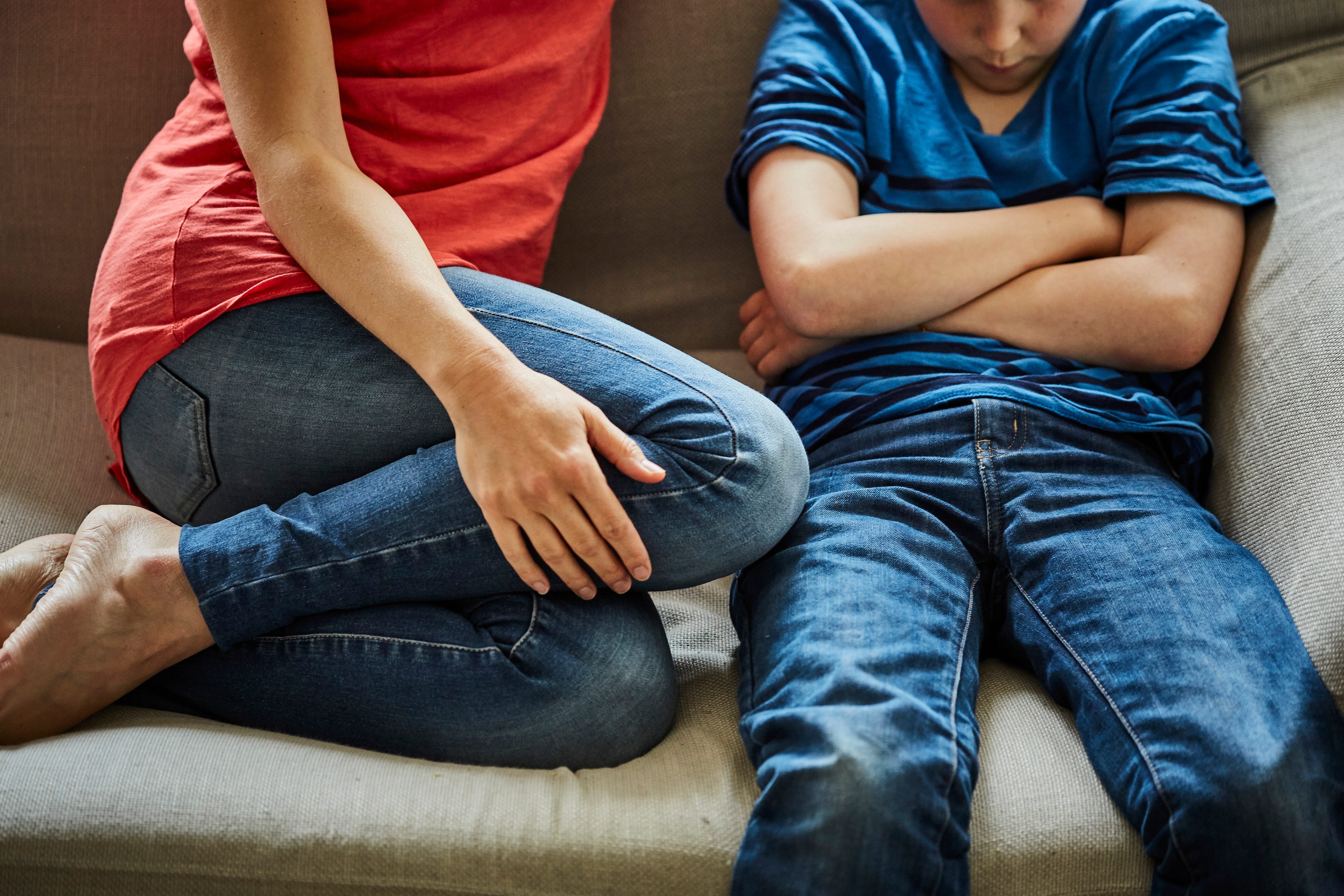 A mother talks to her angry kid