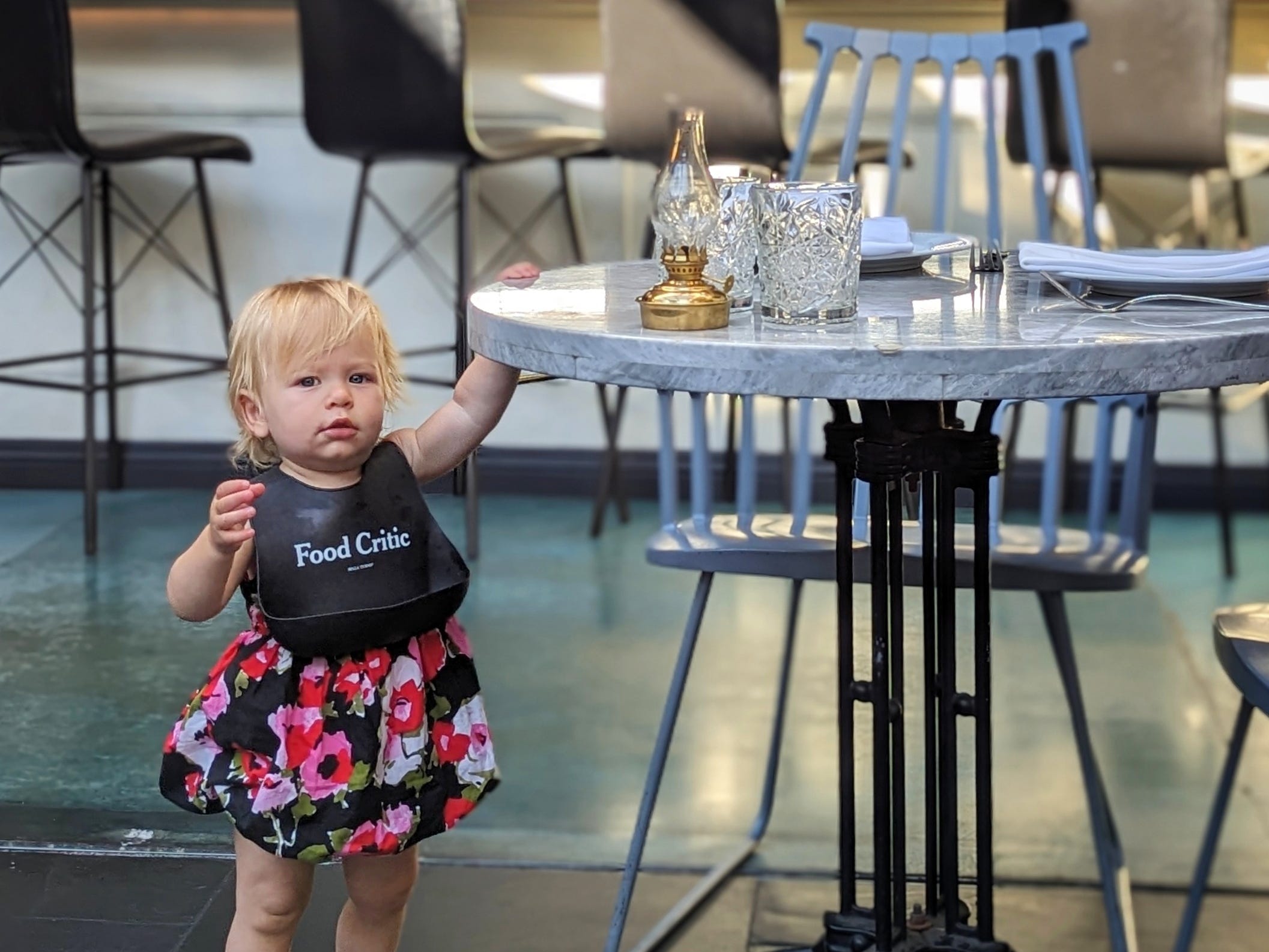 Toddler at restaurant